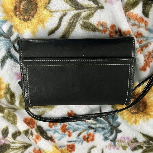 Samsonite Crossbody Black Leather Cell Holder Card Holder Organizer - Picture 7 of 7